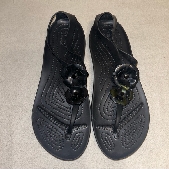 CROCS Shoes Crocs Serena Embellish Flip Flop Black Size Poshmark